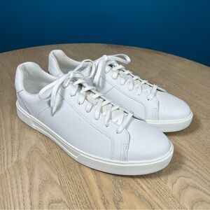 Clarks Men’s Romsey Lace Up White Leather Trainers Casual Sneakers Size 13